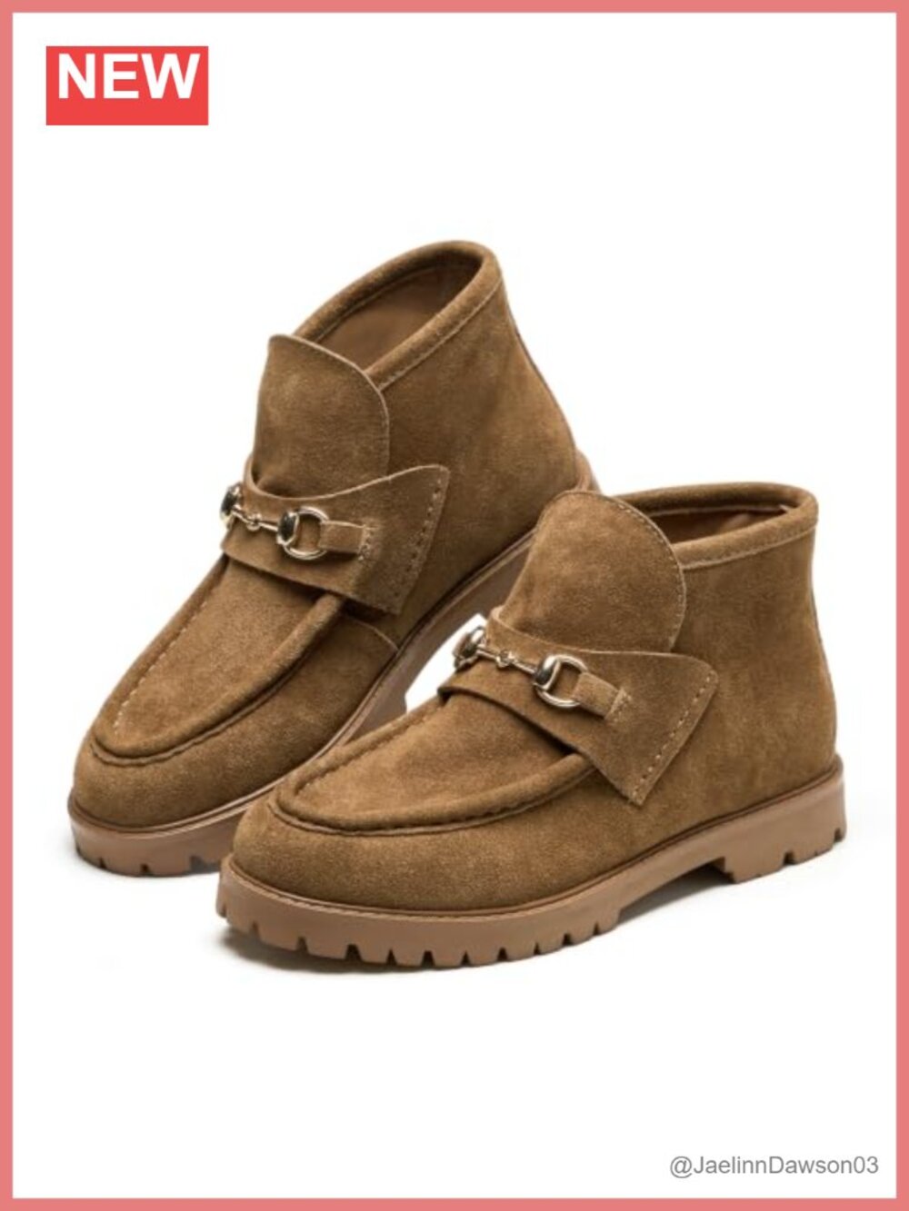 100% Genuine Leather Ankle Boots Memory Foam Moc-Toe Dress Boots